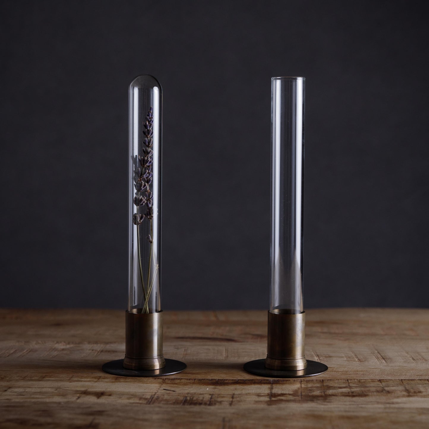HERBARIUM BRASS GLASS DOME & FLOWER VASE RUST(ラベンダー)