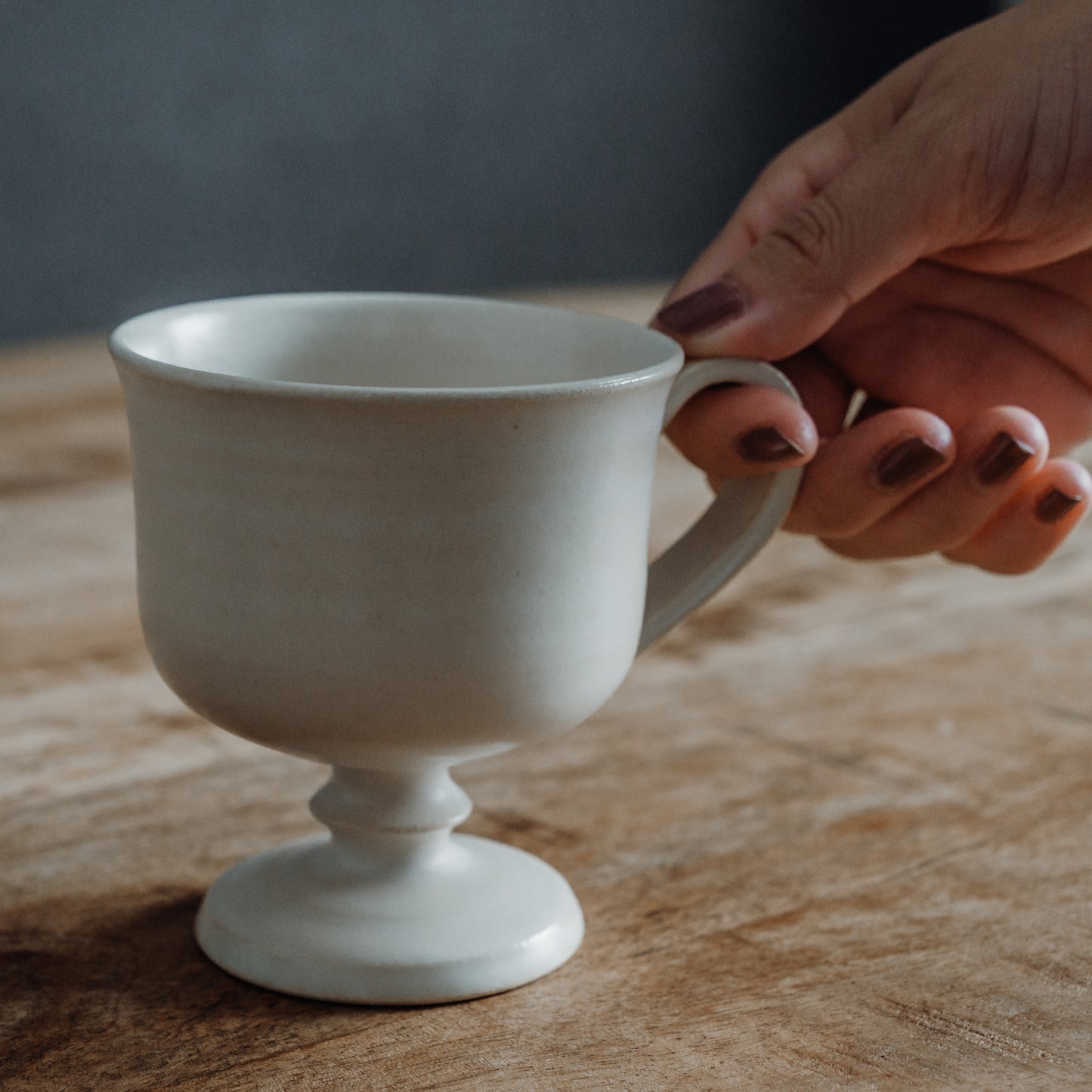 Beaded foot coffee cup (アンティークホワイト)