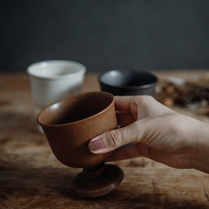 Beaded foot iced coffee cup (さびいろこはく)