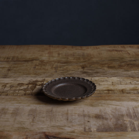 小菊プレート 鉄錆 小