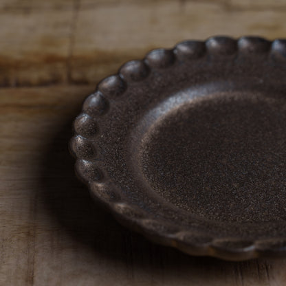 小菊プレート 鉄錆 小