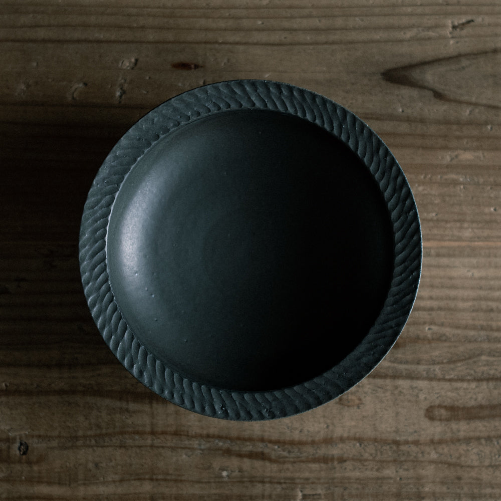 しのぎカレー皿 (黒)